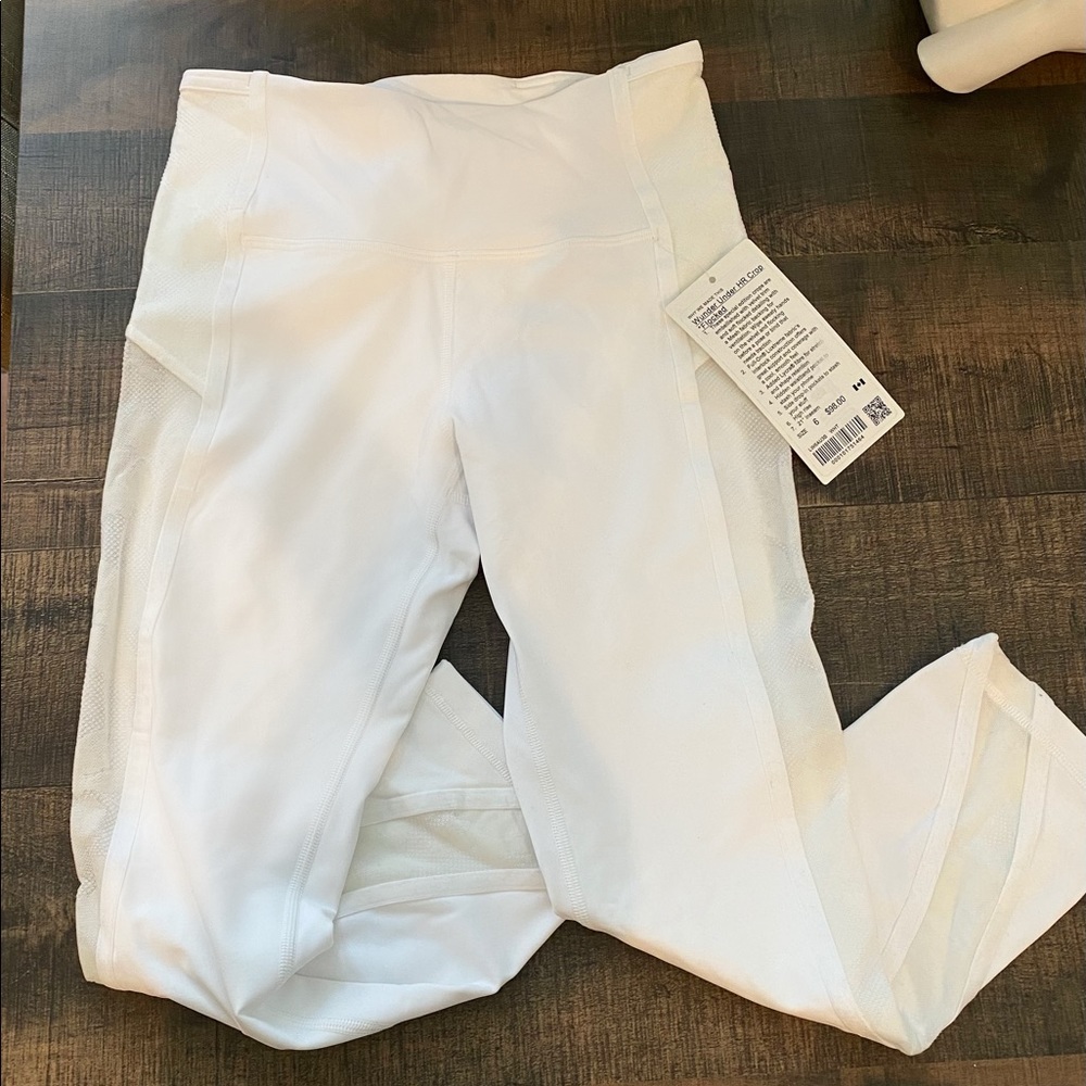 Lululemon Wunder Under Crop Leggings Flocked 21”